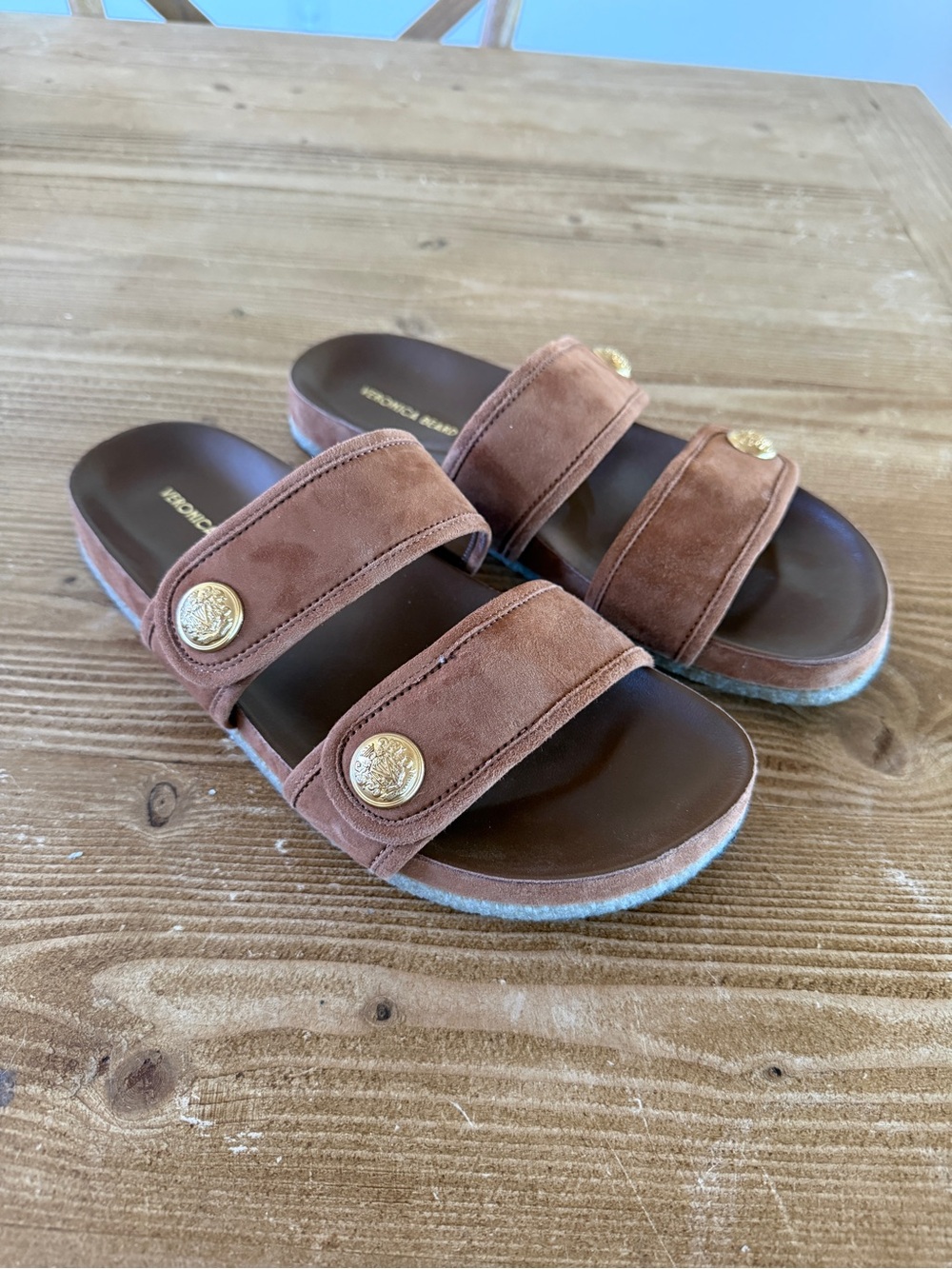 Veronica Beard - Size 9 Brown Suede Slide Sandals